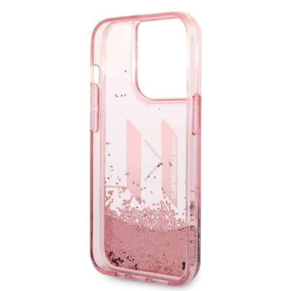 Karl Lagerfeld Liquid Glitter Big KL - θήκη για Apple iPhone 14 Pro - Ροζ - Image 7
