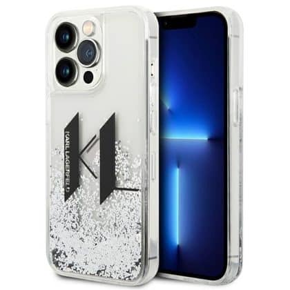 Karl Lagerfeld Liquid Glitter Big KL - θήκη για Apple iPhone 14 Pro - Διάφανο