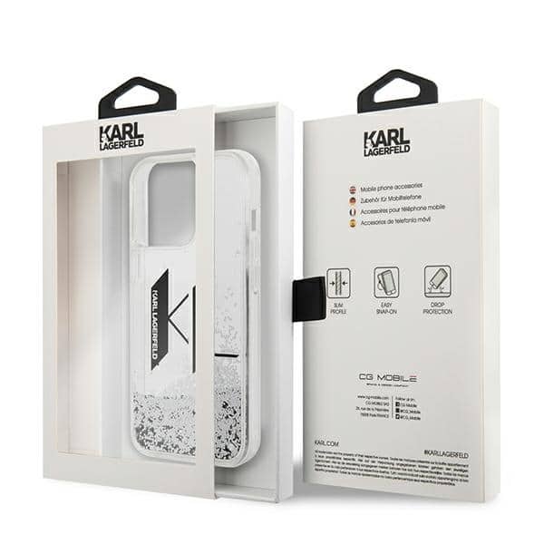 Karl Lagerfeld Liquid Glitter Big KL - θήκη για Apple iPhone 14 Pro - Διάφανο - Image 8