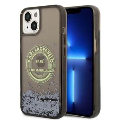 Karl Lagerfeld Liquid Glitter - θήκη για Apple iPhone 14 - Μαύρο