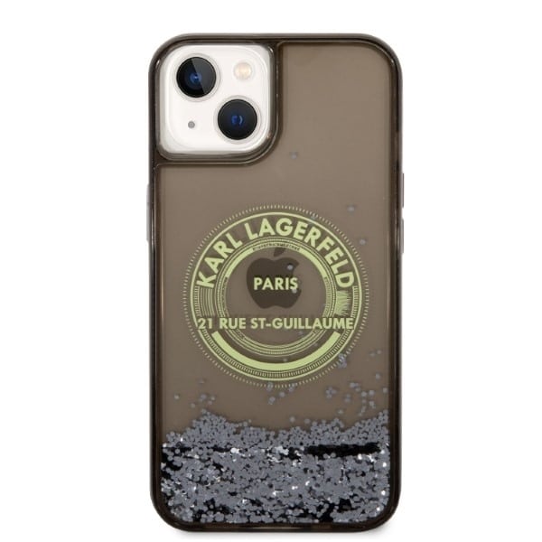 Karl Lagerfeld Liquid Glitter - θήκη για Apple iPhone 14 - Μαύρο - Image 3