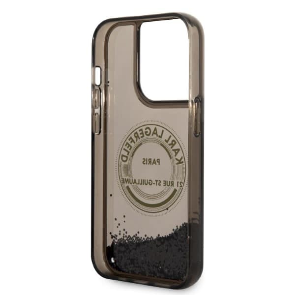 Karl Lagerfeld Liquid Glitter - θήκη για Apple iPhone 14 Pro - Μαύρο - Image 5