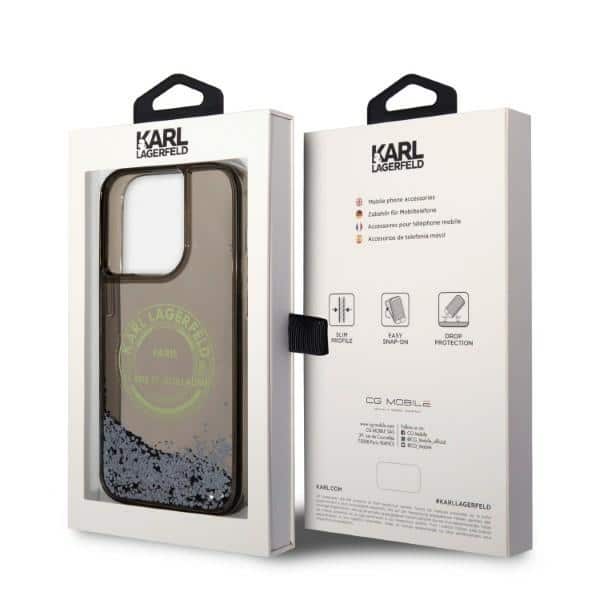 Karl Lagerfeld Liquid Glitter - θήκη για Apple iPhone 14 Pro - Μαύρο - Image 8