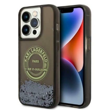 Karl Lagerfeld Liquid Glitter - θήκη για Apple iPhone 14 Pro - Μαύρο