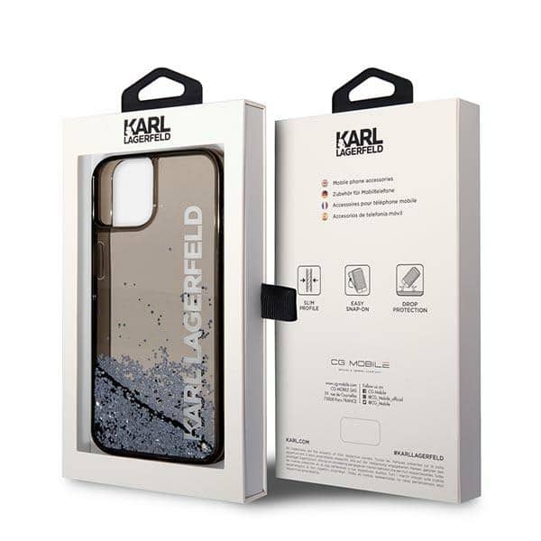 Karl Lagerfeld Liquid Glitter Elong - θήκη για Apple iPhone 14 Plus - Μαύρο - Image 8