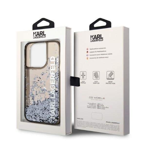 Karl Lagerfeld Liquid Glitter Elong - Apple iPhone 14 Pro Max - Μαύρο - Image 8