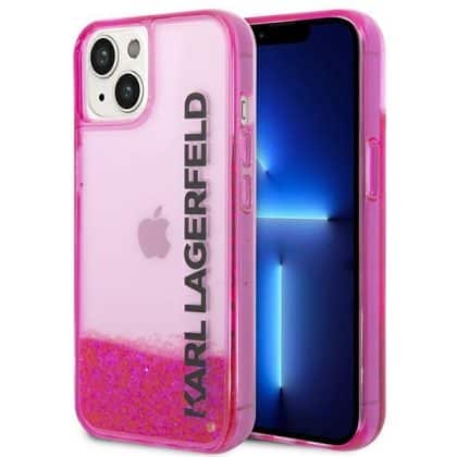 Karl Lagerfeld Liquid Glitter Elong - θήκη για Apple iPhone 14 Plus / 15 - Ροζ