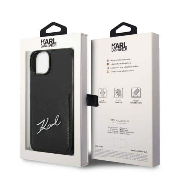 Karl Lagerfeld Signature Logo Cardslot - θήκη για Apple iPhone 14 Plus - Μαύρο - Image 8