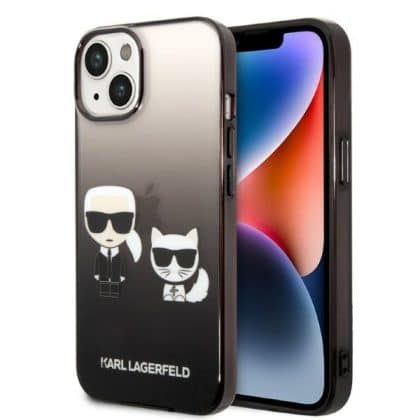 Karl Lagerfeld Gradient Ikonik Karl & Choupette - θήκη για Apple iPhone 14 Plus - Μαύρο