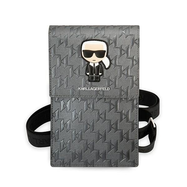 Karl Lagerfeld Τσάντα KLWBSAMIPG ασημί/Ikonik Karl Monogram Patch - Image 2