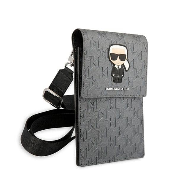 Karl Lagerfeld Τσάντα KLWBSAMIPG ασημί/Ikonik Karl Monogram Patch - Image 3