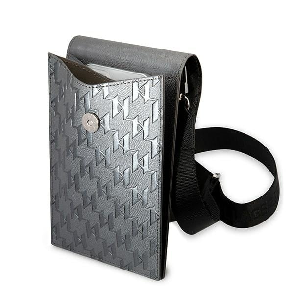 Karl Lagerfeld Τσάντα KLWBSAMIPG ασημί/Ikonik Karl Monogram Patch - Image 4