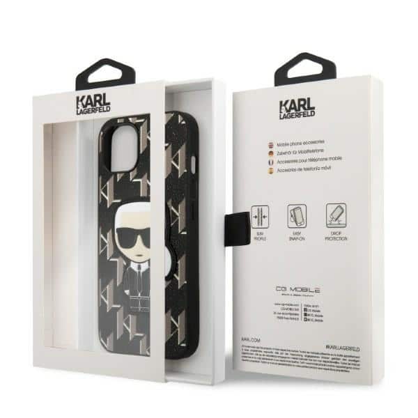 Karl Lagerfeld Monogram Ikonik Patch - θήκη για Apple iPhone 13 mini - Μαύρο - Image 7