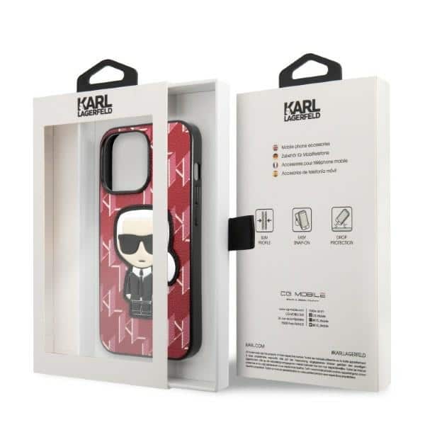 Karl Lagerfeld Monogram Ikonik Patch - θήκη για Apple iPhone 13 Pro Max - Κόκκινο - Image 8