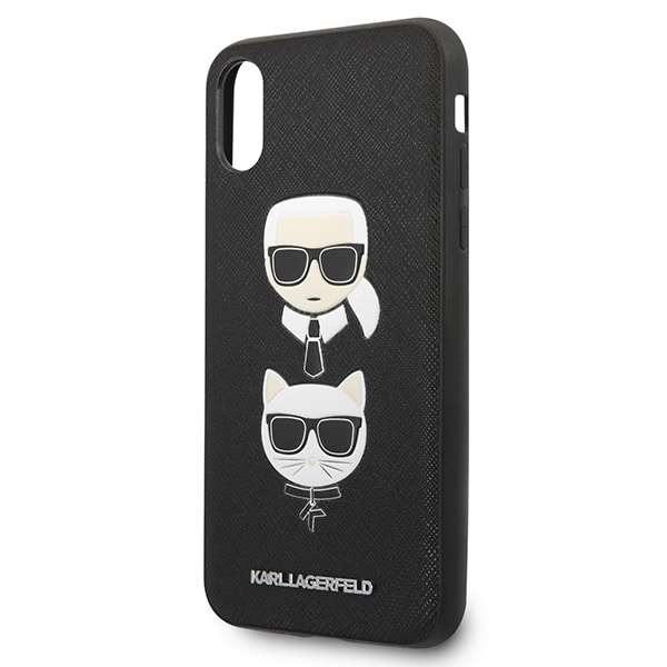 Karl Lagerfeld Saffiano Karl&Choupette Head - θήκη για Apple iPhone X / XS - Μαύρο - Image 3