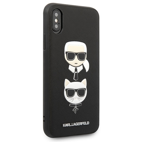 Karl Lagerfeld Saffiano Karl&Choupette Head - θήκη για Apple iPhone X / XS - Μαύρο - Image 5