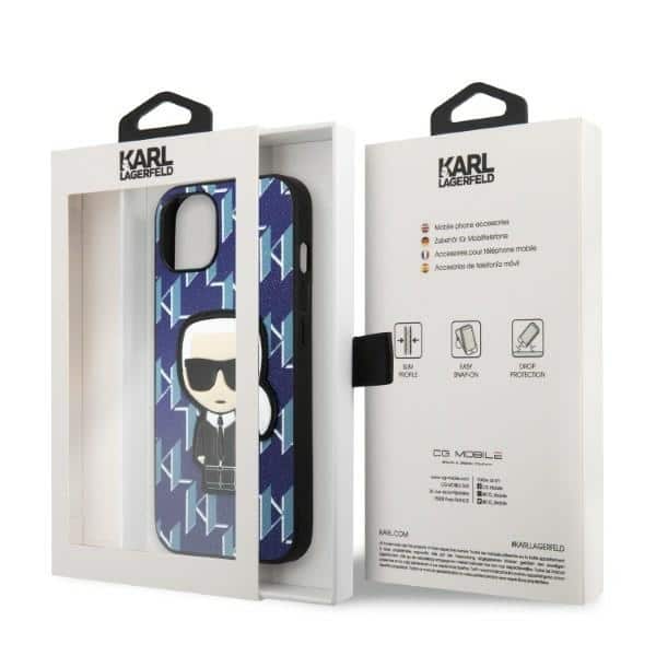 Karl Lagerfeld Monogram Ikonik Patch - θήκη για Apple iPhone 13 mini - Μπλε - Image 8