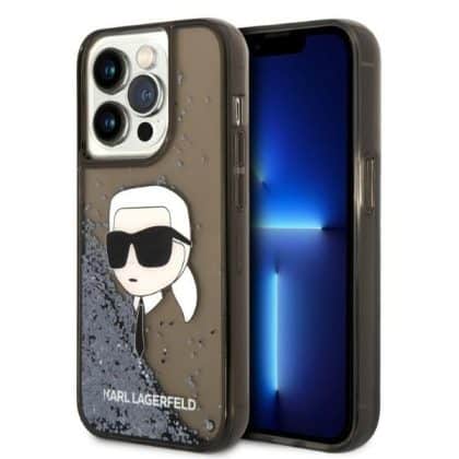 Karl Lagerfeld Liquid Glitter Karl's Head - θήκη για Apple iPhone 14 Pro Max - Μαύρο