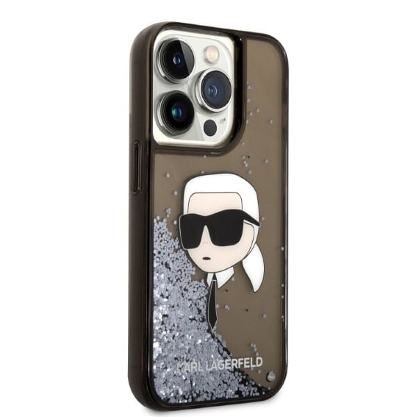 Karl Lagerfeld Liquid Glitter Karl's Head - θήκη για Apple iPhone 14 Pro Max - Μαύρο - Image 4