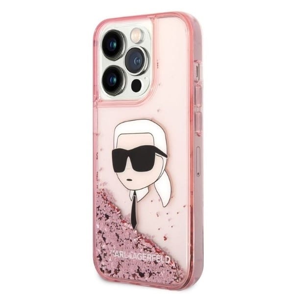 Karl Lagerfeld Glitter Karl Head - θήκη για Apple iPhone 14 Pro - Ροζ - Image 2