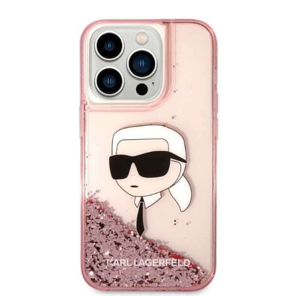 Karl Lagerfeld Glitter Karl Head - θήκη για Apple iPhone 14 Pro - Ροζ - Image 3
