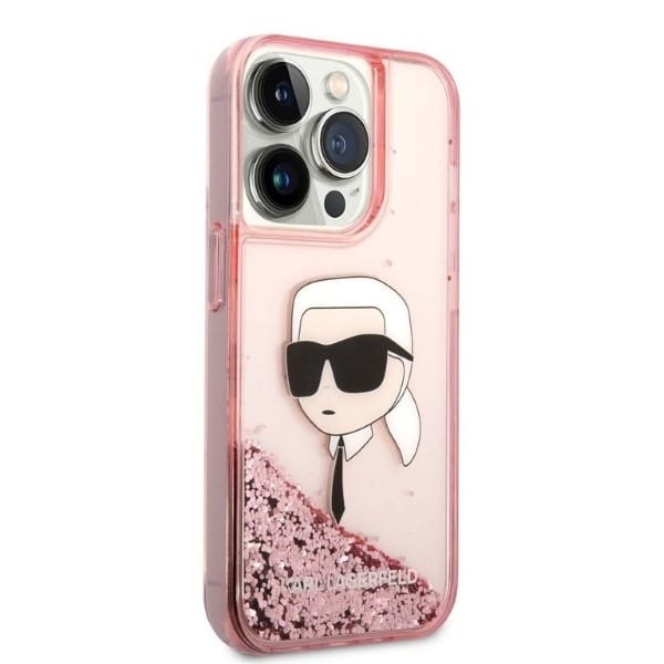 Karl Lagerfeld Glitter Karl Head - θήκη για Apple iPhone 14 Pro - Ροζ - Image 4