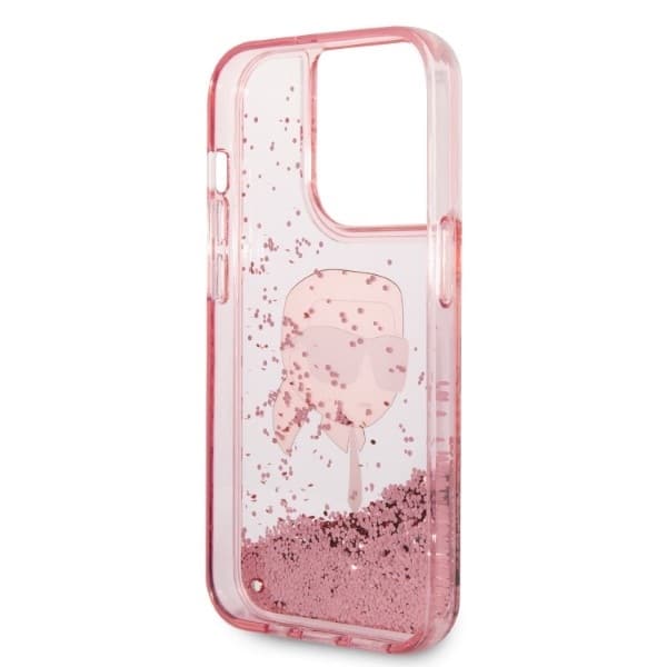Karl Lagerfeld Glitter Karl Head - θήκη για Apple iPhone 14 Pro - Ροζ - Image 7