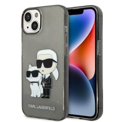 Karl Lagerfeld Glitter Karl&Choupette - θήκη για Apple iPhone 14 Plus - Μαύρο