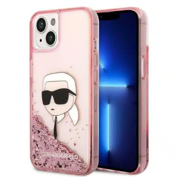 Karl Lagerfeld Glitter Karl Head - θήκη για Apple iPhone 14 Plus - Ροζ