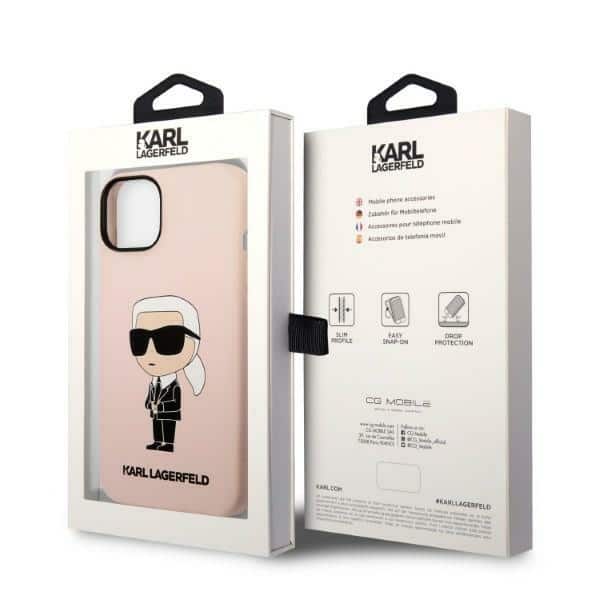 Karl Lagerfeld Silicone Ikonik - θήκη για Apple iPhone 14 Plus - Ροζ - Image 8