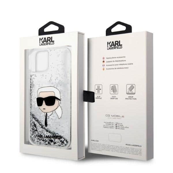 Karl Lagerfeld Liquid Glitter Karl's Head - θήκη για Apple iPhone 14 Plus / 15 - Διάφανο - Image 8