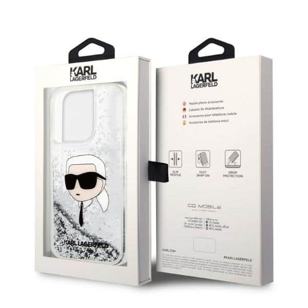 Karl Lagerfeld Glitter Karl Head - θήκη για Apple iPhone 14 Pro - Διάφανο - Image 8