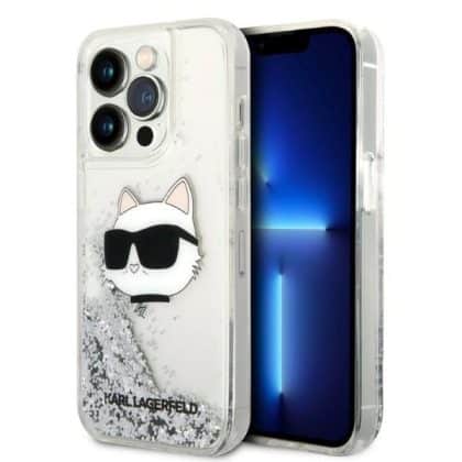 Karl Lagerfeld Liquid Glitter Choupette's Head - θήκη για Apple iPhone 14 Pro Max - Διάφανο