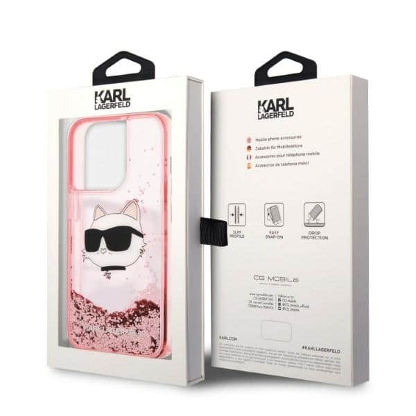 Karl Lagerfeld Liquid Glitter - θήκη για Apple iPhone 14 Pro - Ροζ - Image 8