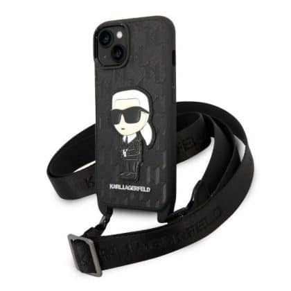 Karl Lagerfeld Monogram Ikonik Patch - θήκη για Apple iPhone 14 Plus / 15 Plus - Μαύρο