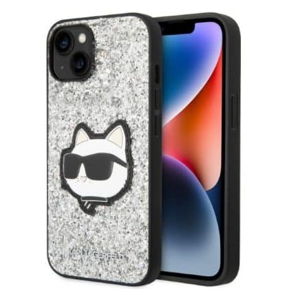 Karl Lagerfeld Glitter Choupette Patch - θήκη για Apple iPhone 14 - Διάφανο
