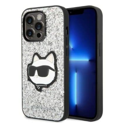 Karl Lagerfeld Glitter Choupette - θήκη για Apple iPhone 14 Pro Max - Ασημί