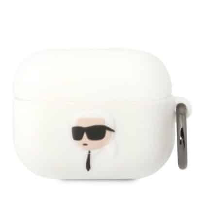Karl Lagerfeld KLAPRUNIKH Κάλυμμα για AirPods Pro λευκό/white Σιλικόνης Karl Head 3D