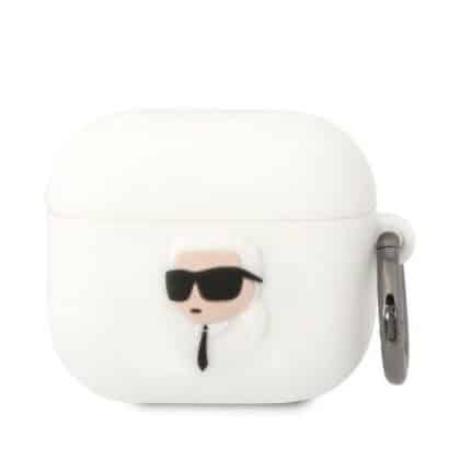 Karl Lagerfeld KLA3RUNIKH Κάλυμμα AirPods 3 λευκό/white Silicone Karl Head 3D