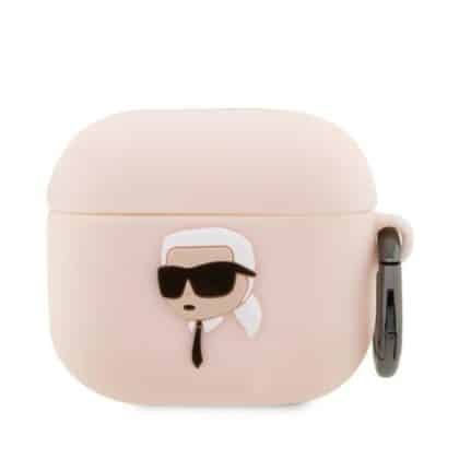 Karl Lagerfeld KLA3RUNIKP Θήκη για AirPods 3 ροζ/πορτοκαλί Σιλικόνης Karl Head 3D