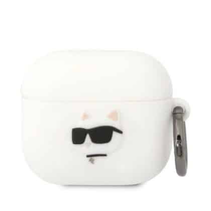 Karl Lagerfeld KLA3RUNCHH Κάλυμμα για AirPods 3 λευκό/white Σιλικόνης Choupette Head 3D