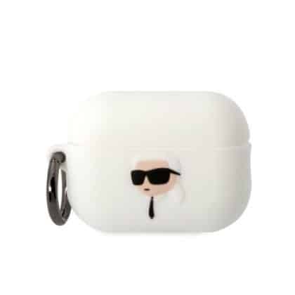 Karl Lagerfeld KLAP2RUNIKH Κάλυμμα AirPods Pro 2 (2022/2023) λευκό/white Σιλικόνης Karl Head 3D