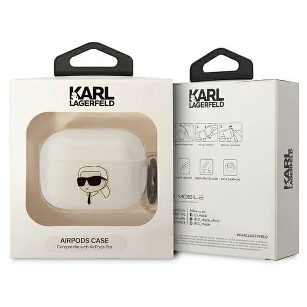 Karl Lagerfeld KLAPHNIKTCT Θήκη για AirPods Pro διάφανη με το κεφάλι του Karl - Image 3