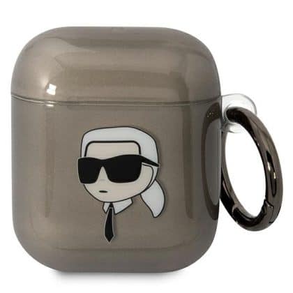 Karl Lagerfeld KLA2HNIKTCK Κάλυμμα για AirPods 1/2 μαύρο/Black Karl`s Head