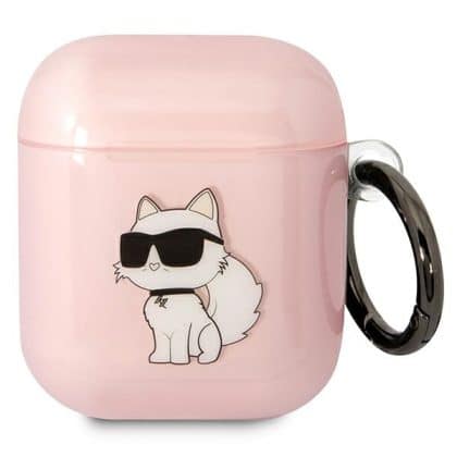 Karl Lagerfeld KLA2HNCHTCP Κάλυμμα Airpods 1/2 ροζ Ikonik Choupette