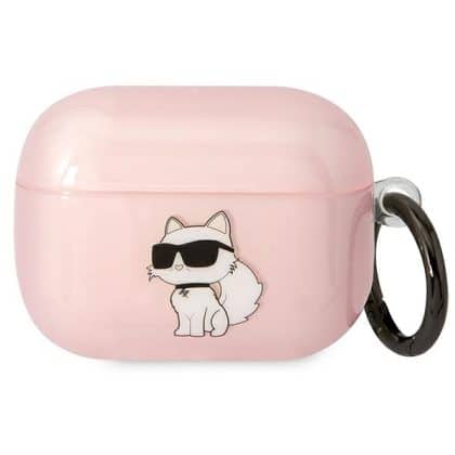 Karl Lagerfeld KLAPHNCHTCP Κάλυμμα για Airpods Pro ροζ Ikonik Choupette