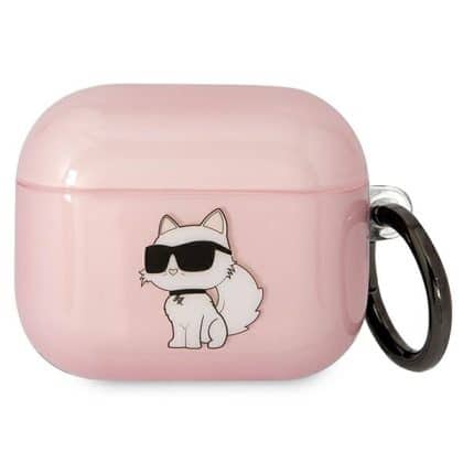 Karl Lagerfeld KLA3HNCHTCP κάλυμμα για Airpods 3 ροζ Ikonik Choupette
