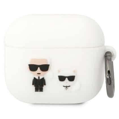 Karl Lagerfeld KLACA3SILKCW Θήκη για AirPods 3 λευκή/white Silicone Karl & Choupette