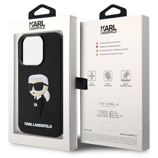 Karl Lagerfeld Rubber Ikonik 3D - θήκη για Apple iPhone 14 Pro - Μαύρο - Image 8