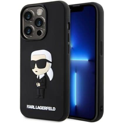 Karl Lagerfeld Rubber Ikonik 3D - θήκη για Apple iPhone 14 Pro - Μαύρο